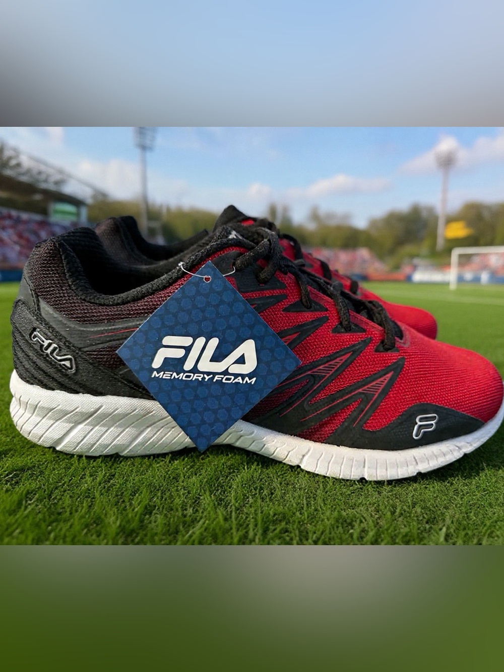 Fila Red and Black Memory Foam Athletic Shoes